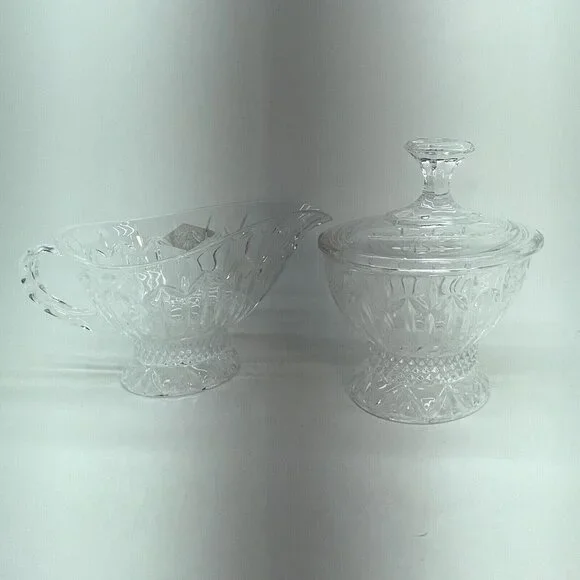 2PC Shannon Crystal OLIMPIA Creamer And Sugar Bowl w/Lid "Designs Of Ireland" - Picture 6 of 15